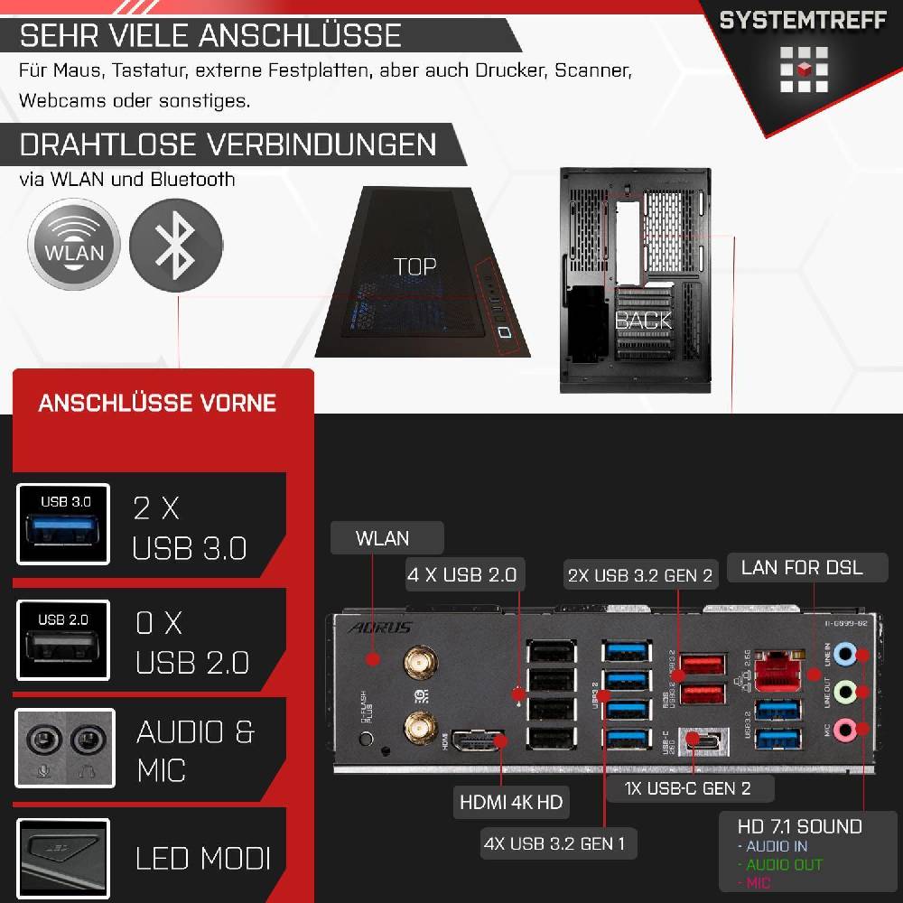 systemtreff Gaming PC•Ryzen 9 7950X3D•4070 Ti Super 16GB•32 GB DDR5 6000MHz•1TB NVMe Räumungsverkauf