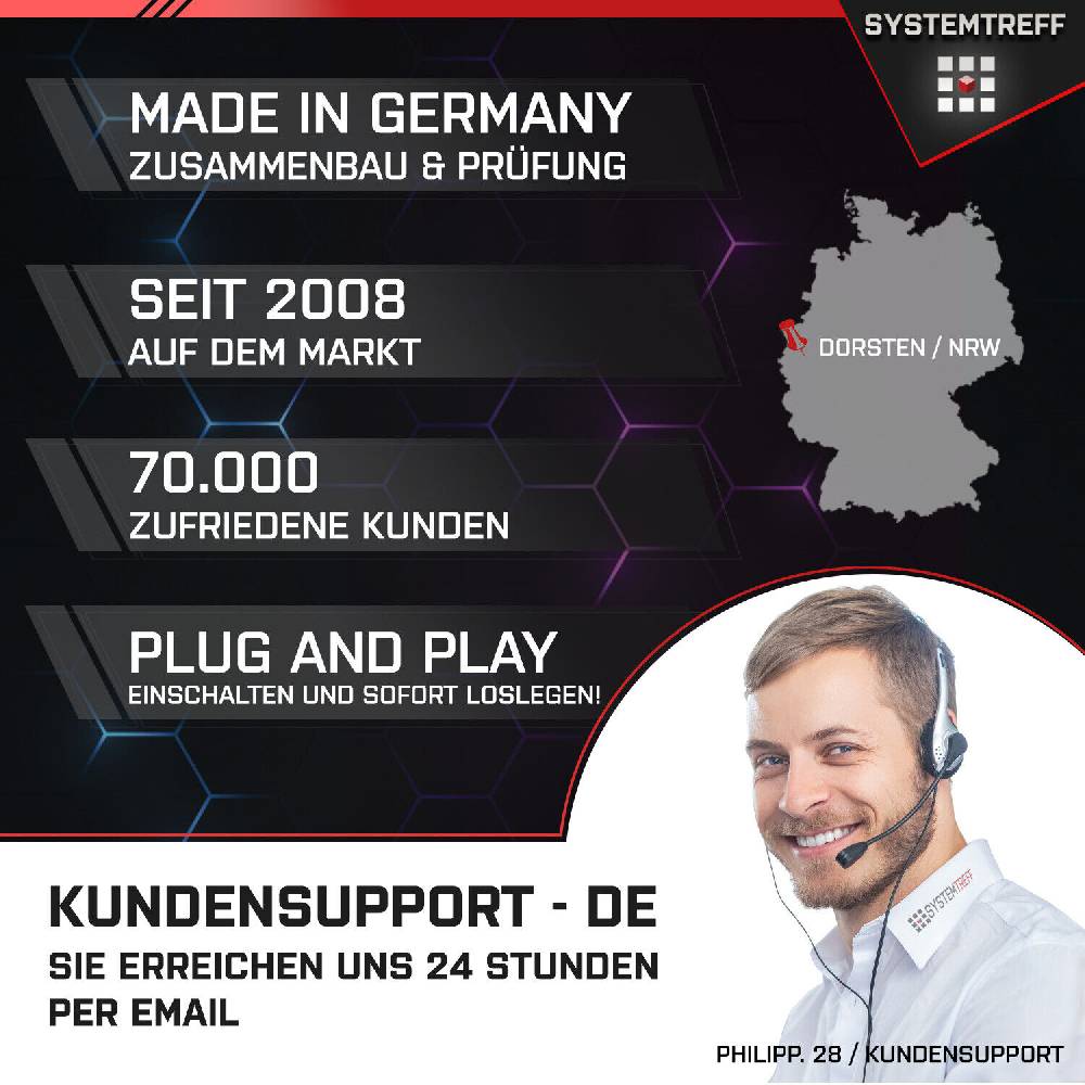 systemtreff Gaming PC•AMD Ryzen 5 5600•Nvidia 4060 8GB•16GB DDR4 3600MHz•1TB NVMe Letzte 3 Tage