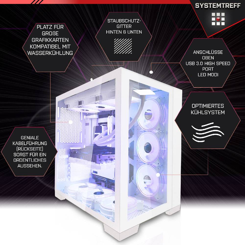 systemtreff Gaming PC•Intel i7-13700KF•Nvidia 4070 12GB•32 GB DDR5 6000MHz•1TB NVMe Kostenloser Versand international