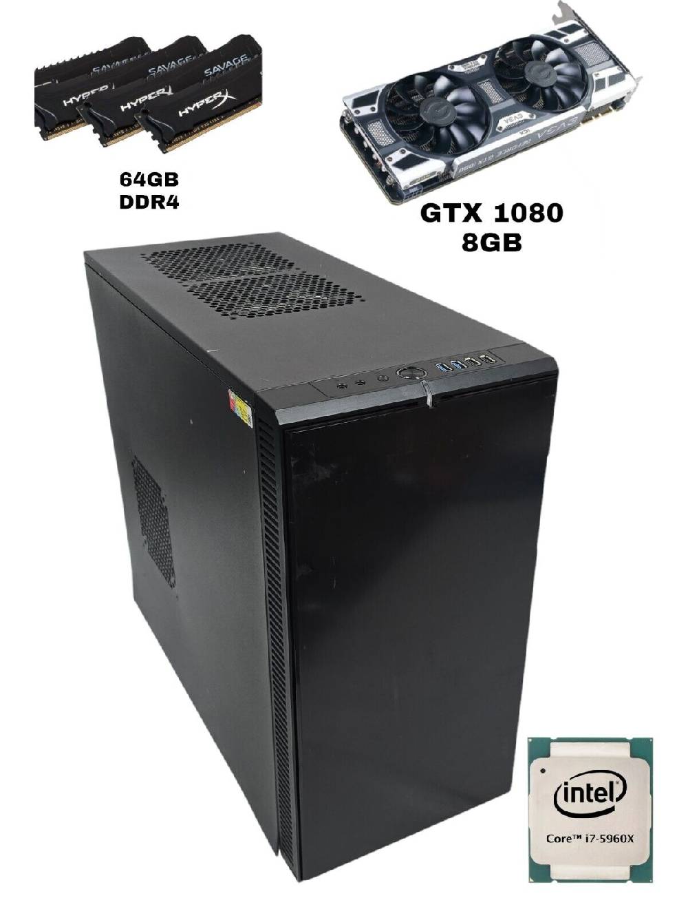 Multimedia-Shop An & Verkauf Gaming Pc ASUS Gaming/ i7-5960x /64GB RAM / 1TB NVME GTX 1080 8GB /1000W #G3