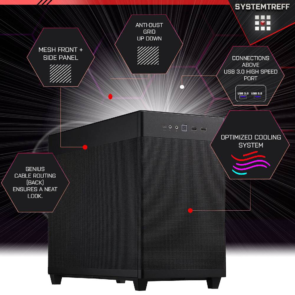 systemtreff Mini Gaming PC•Ryzen 5 7500F•4060 Ti 8GB•32GB-6000 CL30 Kingston FURY•1TB NVMe Online