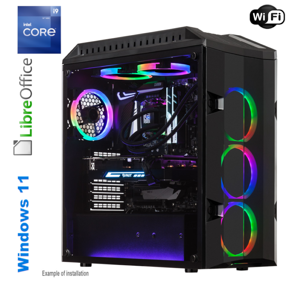 bittso-computer Gaming PC Intel i9 13900K 24x5,8 RTX4090 24GB M2 2TB-128RAM WIFI Bl Wass Win 11