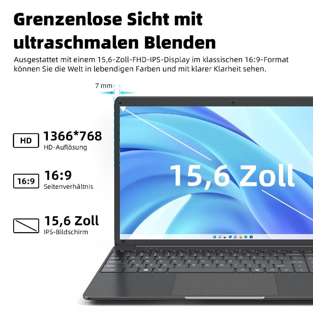 sgin-official-store-deutschland SGIN 15.6 Zoll Laptop Notebook Intel Celeron Quad-Core 2.8 GHZ 8GB RAM 256GB SSD Meist gekauft