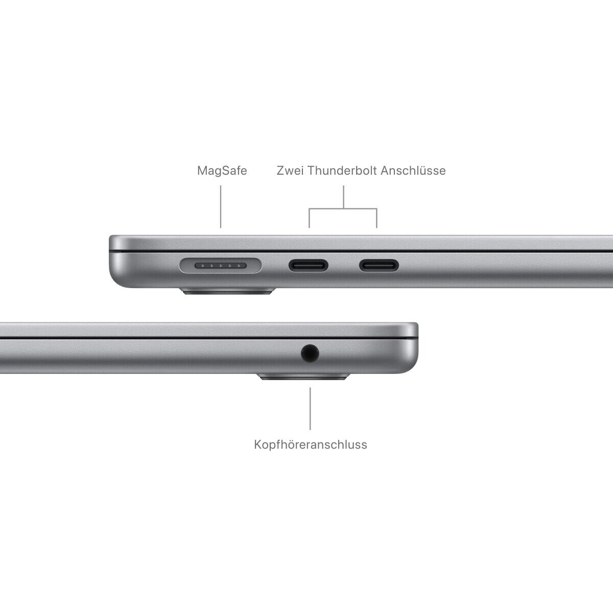 NBB - notebooksbilliger Laptop Apple MacBook Air 13,6" M3 MRXN3D/A Space Grau Apple M3 mit 8-Core CPU, 8 Blitzverkäufe