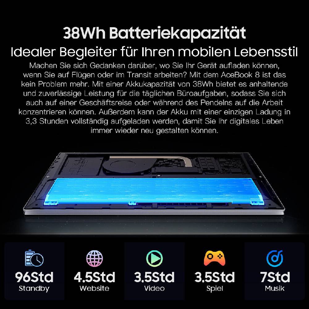 Blackview_phone Blackview Laptop 15,6Zoll Notebook 16GB DDR4 512GB SSD Intel 12th N97 3.6GHz W11 Top Angebot