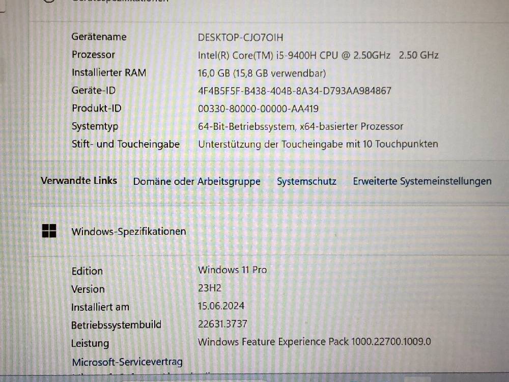 TradeMarket DELL Latitude 5401, 14" Touch Intel i5-9400H 16GB RAM 512GB M.2 SSD Win 11 Pro Letzte 3 Tage
