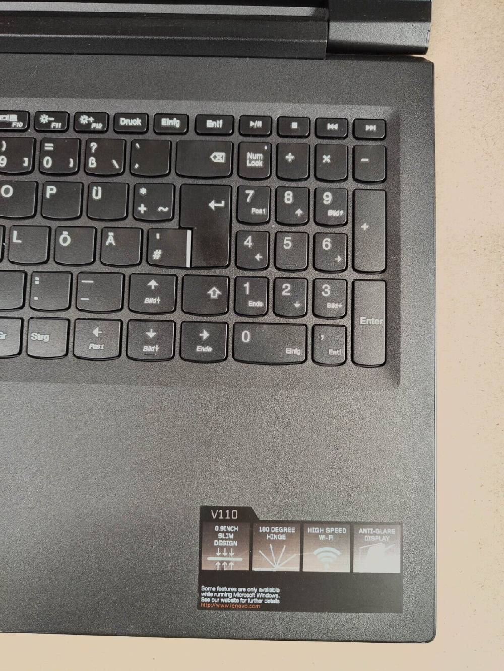 Gebraucht-land Laptop Lenovo V110-15IAP 15.6" Zoll HD 128GB SSD 4GB RAM Intel DVD HDMI Win 11 Saisonschlussverkauf