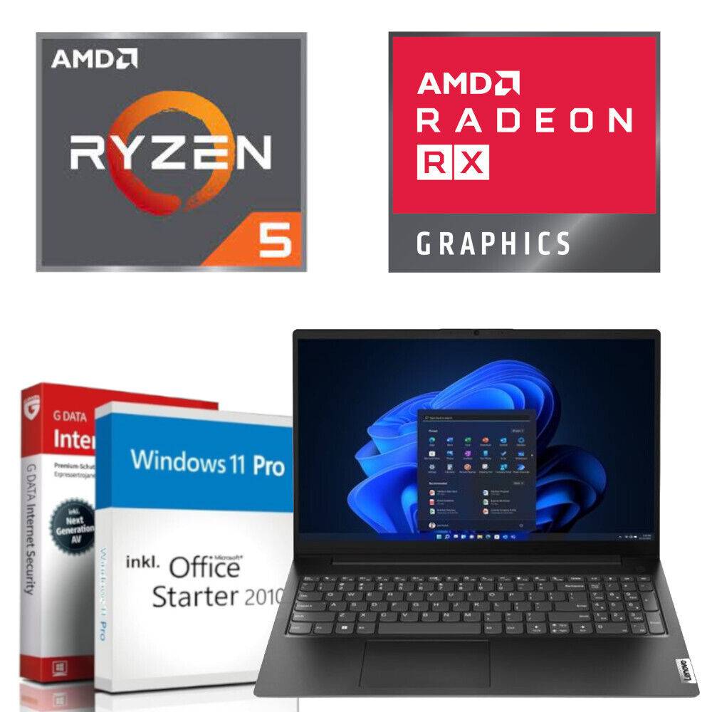 exo-gaming 15.6" Windows 11 Lenovo Notebook AMD Ryzen 5 16GB DDR5 RAM Radeon RX 512GB SSD