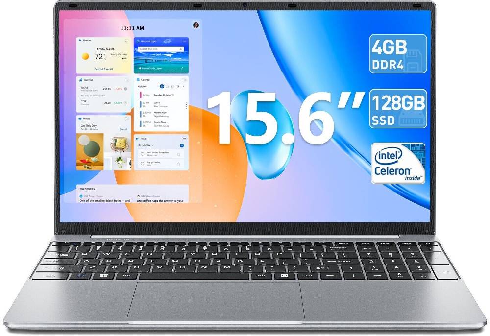 sgin-official-store-deutschland SGIN 15.6 Zoll Laptop Intel Celeron 2.8GHz 4GB Speicher 128GB eMMC HDMI Silber Sonderangebot
