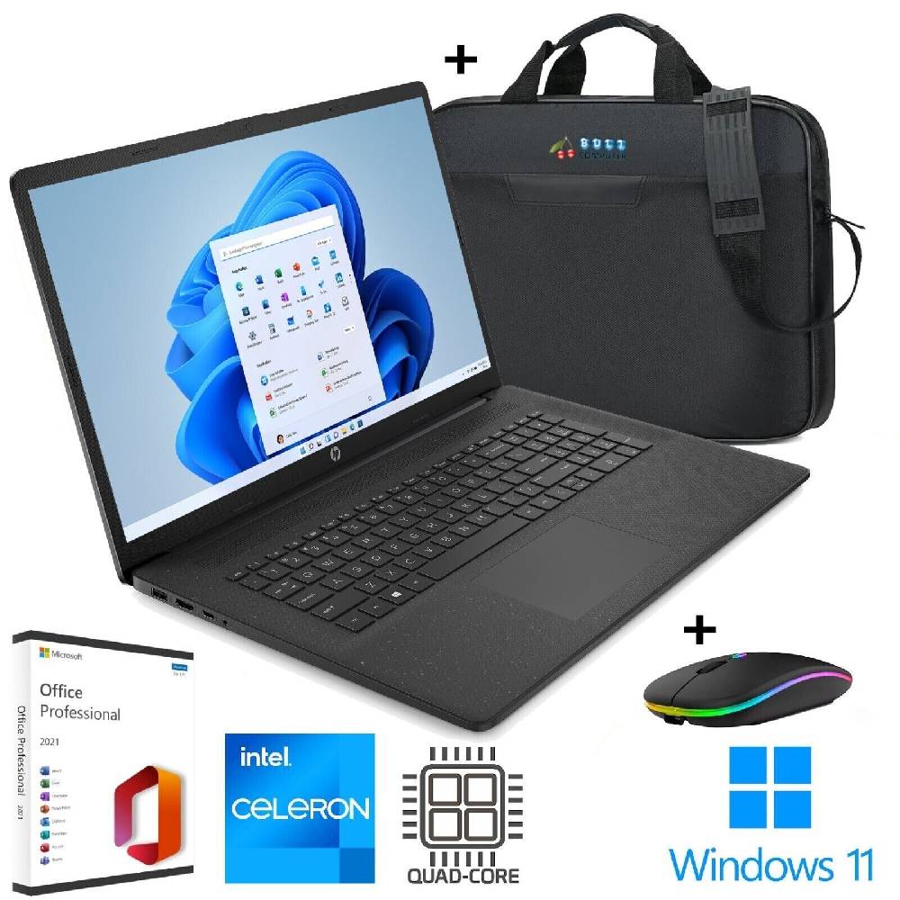 Buli Computer HP 17" HD+ Notebook ~ Intel QUAD 4x 2,6GHz ~ bis 32GB RAM│bis 1TB SSD│Win11 Pro