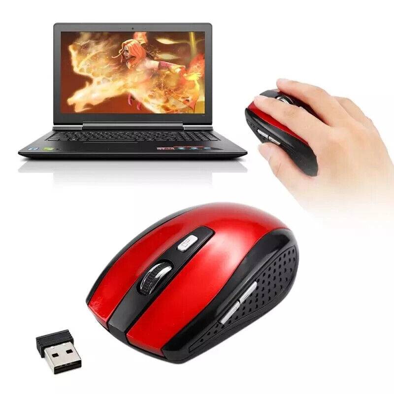 ADAH1318 Funk Maus Büro Kabellos Wireless Mouse Für PC Laptop Schwarz Grau Rot Blau USB Saisonschlussverkauf