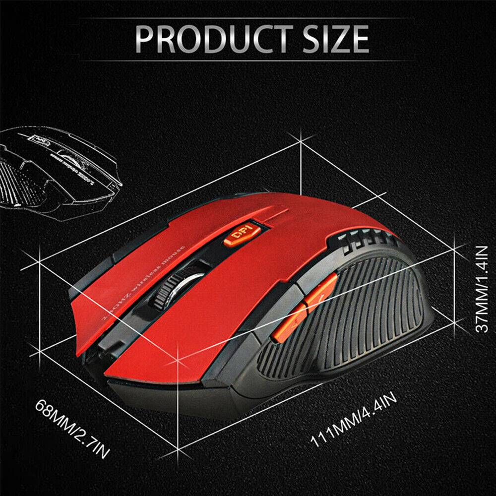 ADAH1318 Funk Maus Gaming Kabellos Wireless Mouse Für PC Laptop Schwarz Grau Rot Blau USB Cyber Monday