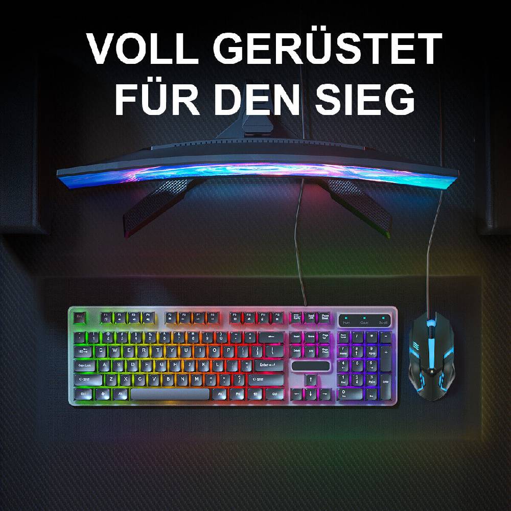 mulisoft de Gaming Maus Optische USB Gamer Mouse 2400DPI Beleuchtet PC Computer Ergonomic Neueste Mode