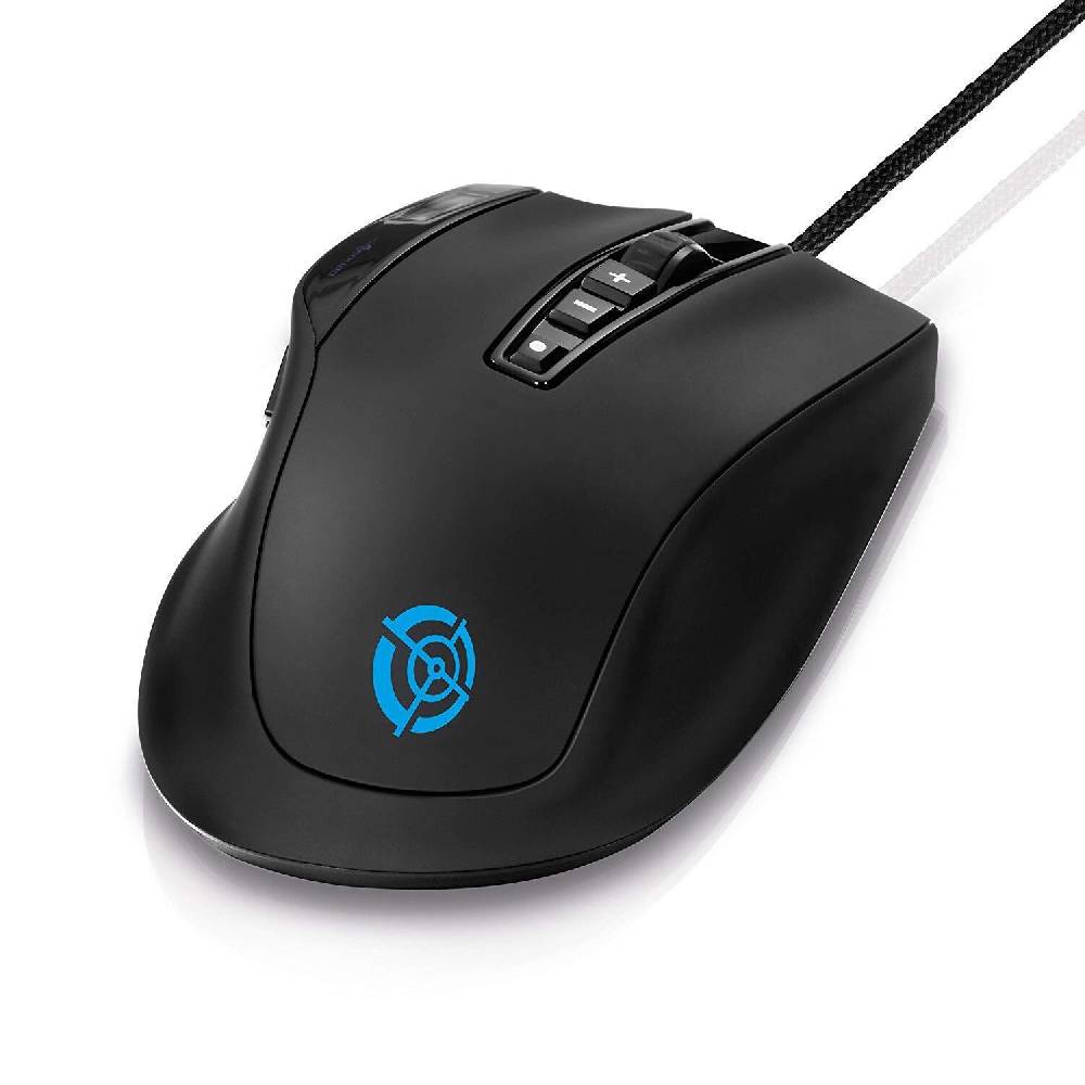 sat-chef ProSquad USB Gaming Maus 10 Tasten 6000dpi schwarz Computer PC LCD Display Licht Begrenzte Freigabe