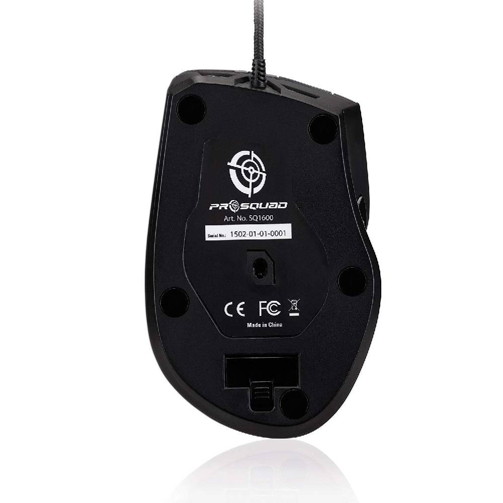 sat-chef ProSquad USB Gaming Maus 10 Tasten 6000dpi schwarz Computer PC LCD Display Licht Begrenzte Freigabe