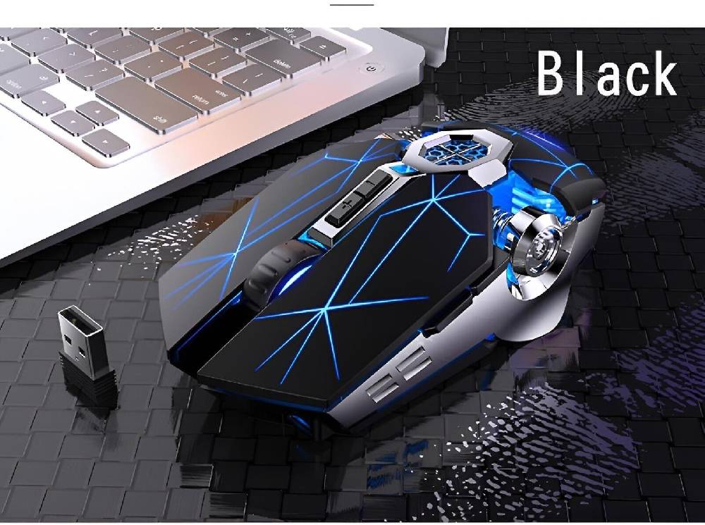 KWIK RGB Gaming Maus Kabellos Wireless Leise Mouse PC Laptop E-Sport LED USB-Dongel Bis zu 60% Rabatt