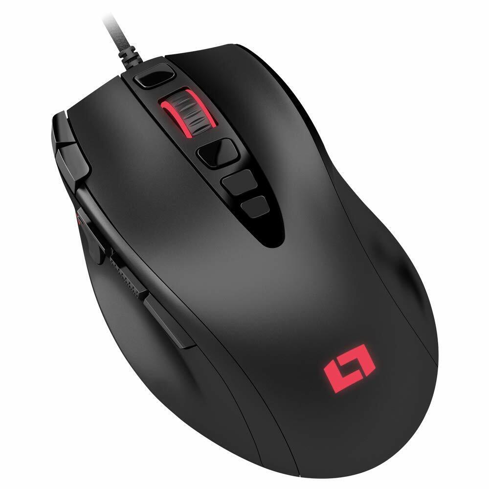 giga.store Lioncast LM25 PC LED Gaming Maus mit 13 Programmierbaren Tasten, RGB, PMW3360 Sonderangebot der Fabrik