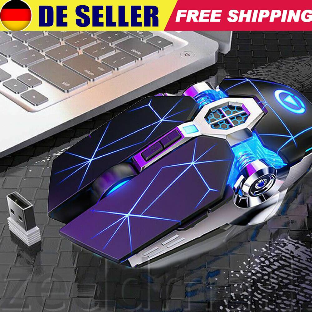 gcdealnew Gaming Maus USB Gamer Mouse PC Wireless Maus Notebook Laptop LED Maus DE