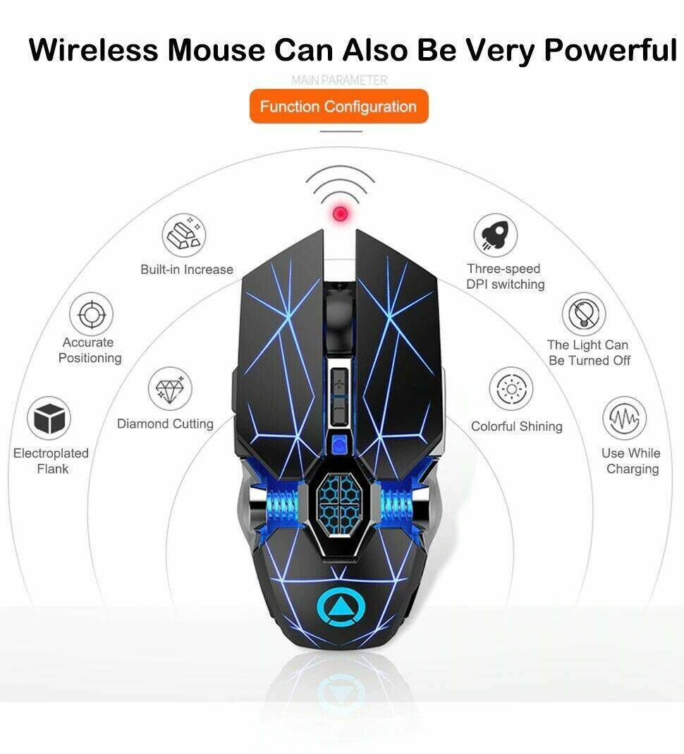 gcdealnew Gaming Maus USB Gamer Mouse PC Wireless Maus Notebook Laptop LED Maus DE Bis zu 55% Rabatt