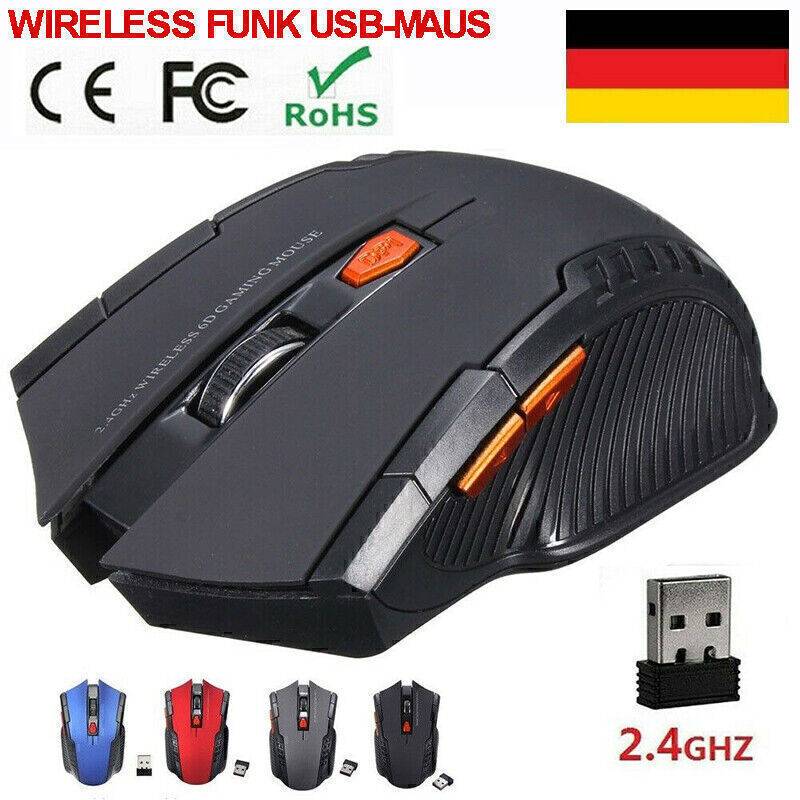 kimlian Mini 2.4 GHz Wireless Funk USB-Maus Gaming kabellos schnurlos For PC Laptop DE