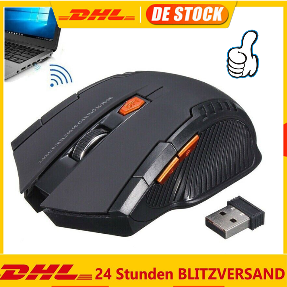 marke-eu PC Maus Kabellos USB Wireless Mouse Computer Notebook Laptop Funkmaus Batterie
