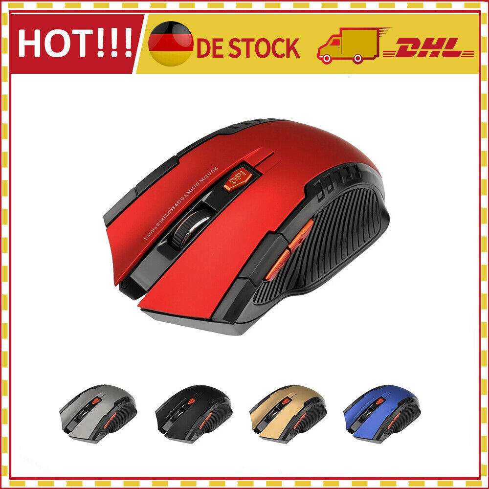 brenn542 Pc Maus kabellos Usb 2,4Ghz Computer Laptop Notebook Mouse 6 Tasten 1600Dpi