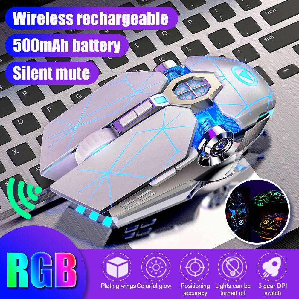 grossladen2019 Gaming Maus USB Gamer Mouse PC Wireless Maus Notebook Laptop LED Maus DE