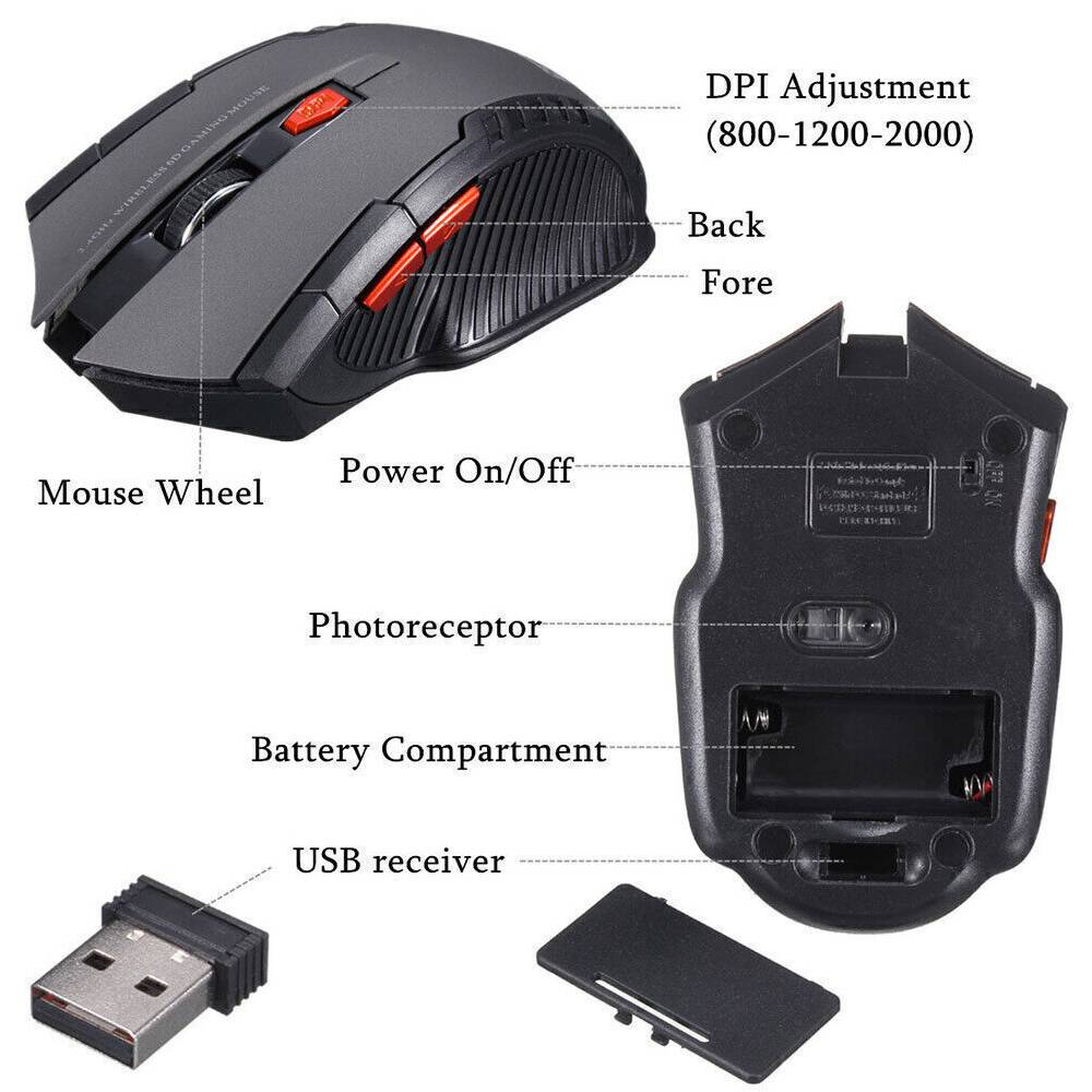 keiode-eu PC Maus Kabellos USB Wireless Mouse Computer Notebook Laptop Funkmaus 50% Rabatt für begrenzte Zeit