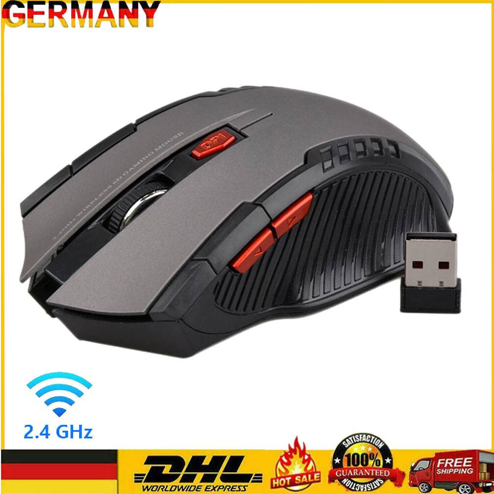 blossom-2020 USB Funk Maus Gaming Kabellos Wireless Mouse Für PC Laptop Schwarz Rot Günstiger Verkauf