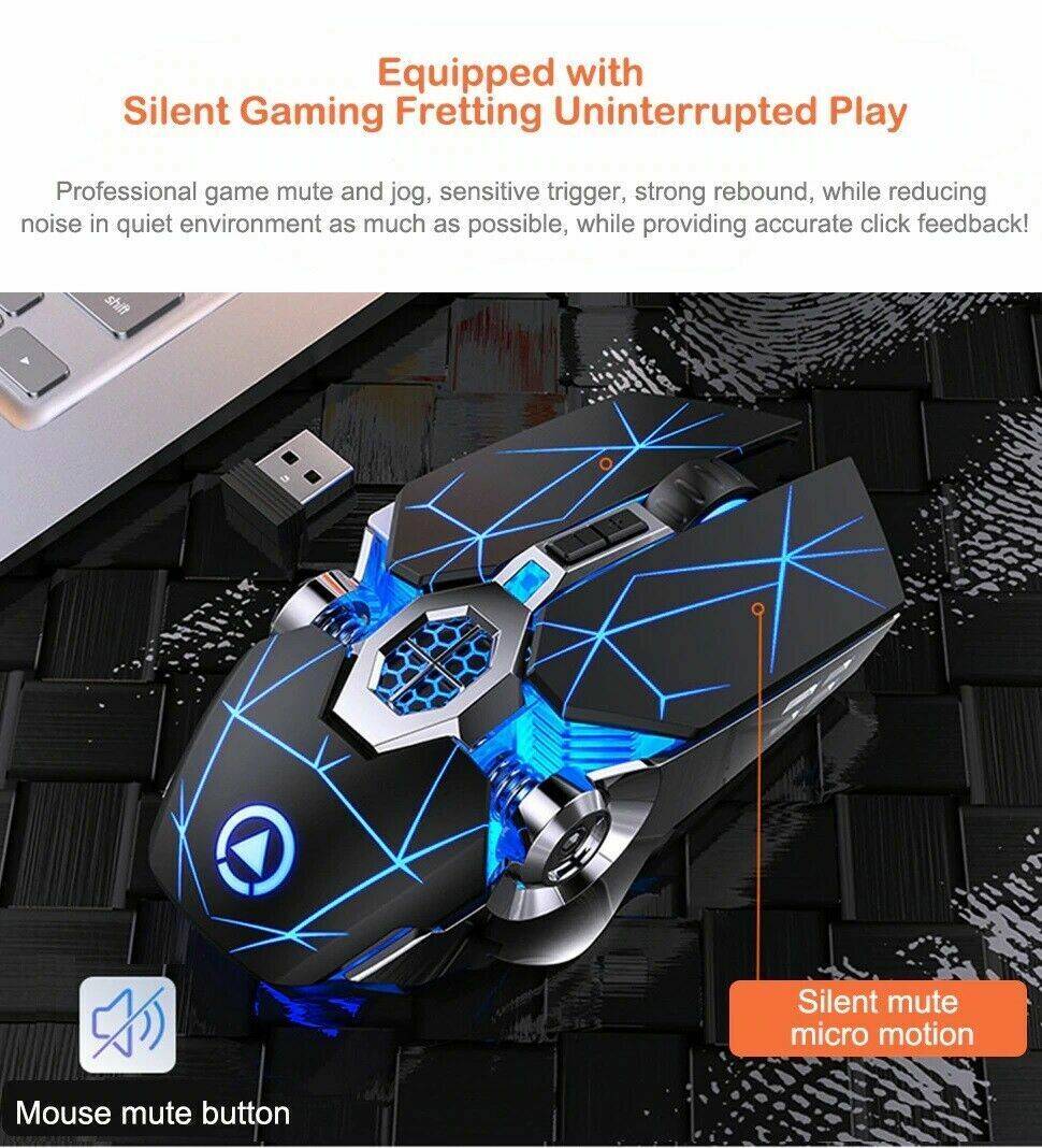 grossladen2019 Gaming Maus USB Kabellose Maus Gamer Maus Beleuchtet 7 Tasten Für PC Computer Blitzverkäufe