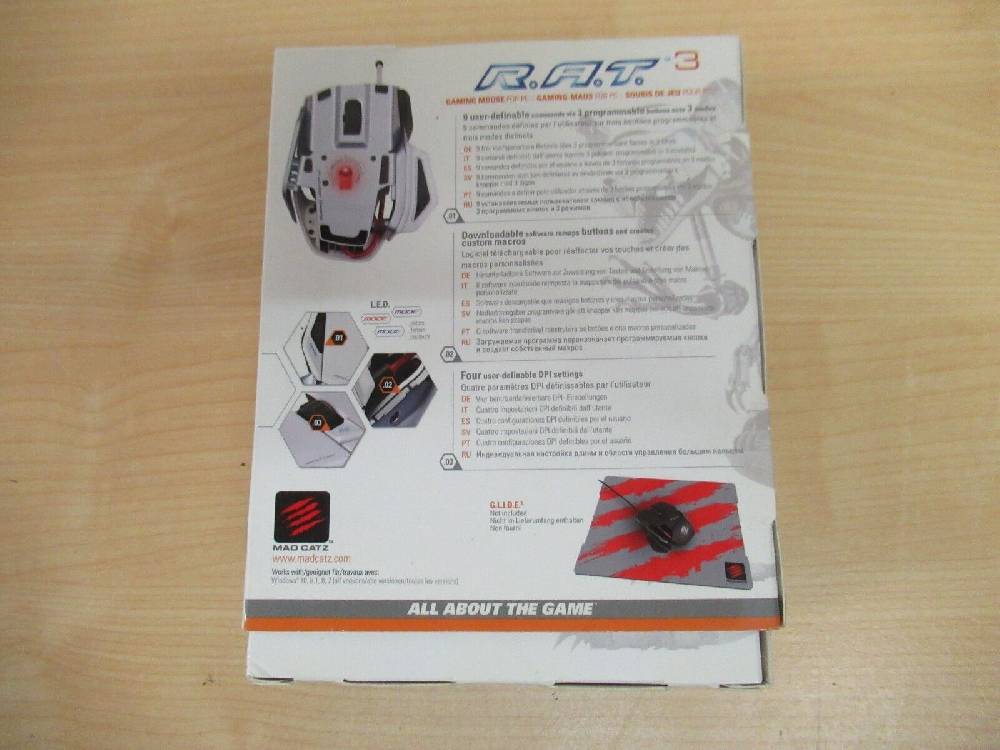 wolfsoft_gmbh Mad Catz R.A.T. 3 RAT3 3500 DPI Optical Sensor Gaming Maus weiß PC MAC Flash Sale