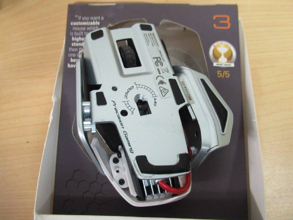 wolfsoft_gmbh Mad Catz R.A.T. 3 RAT3 3500 DPI Optical Sensor Gaming Maus weiß PC MAC Flash Sale