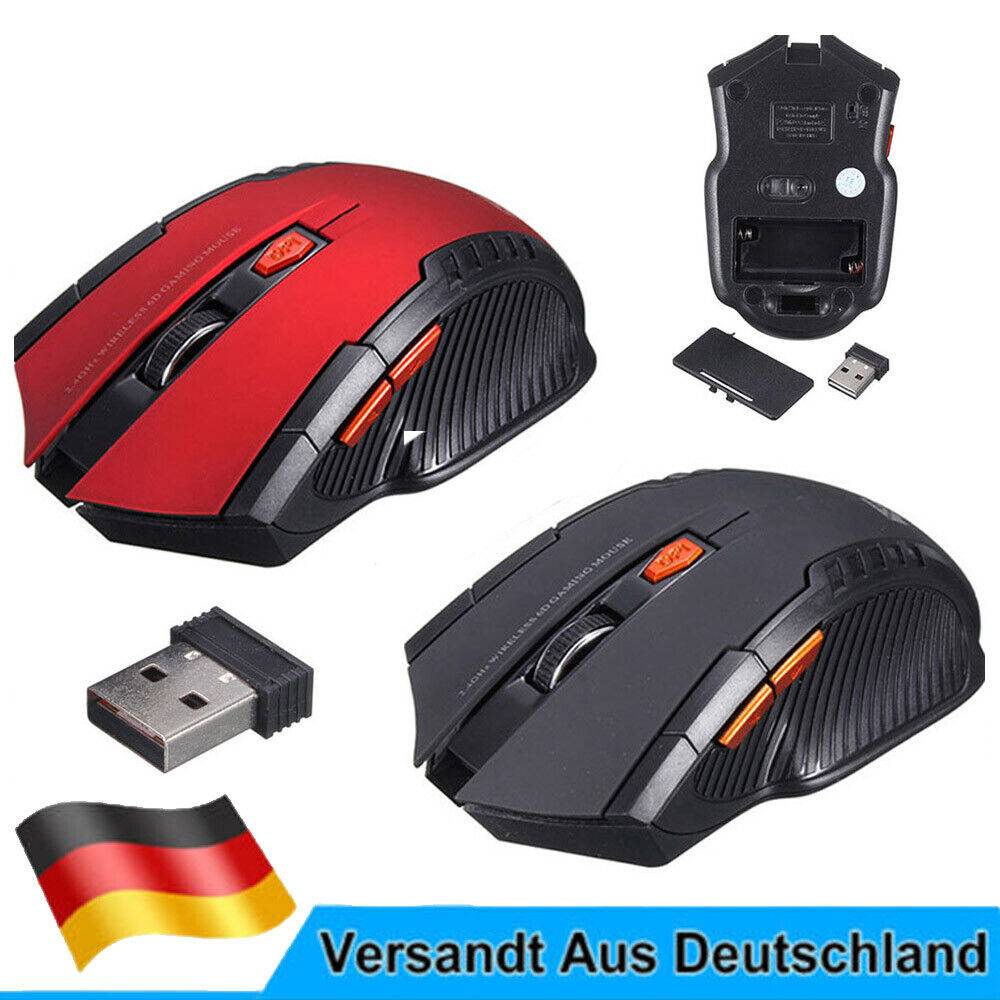 lucky_star104 PC Maus Kabellos USB Wireless Mouse Computer Notebook Laptop Funkmaus 1600dpi