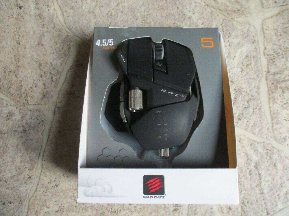 wolfsoft_gmbh Mad Catz R.A.T. 5 Gaming Maus RAT 5 5600 DPI Laser Sensor USB schwarz PC/MAC Cyber Monday