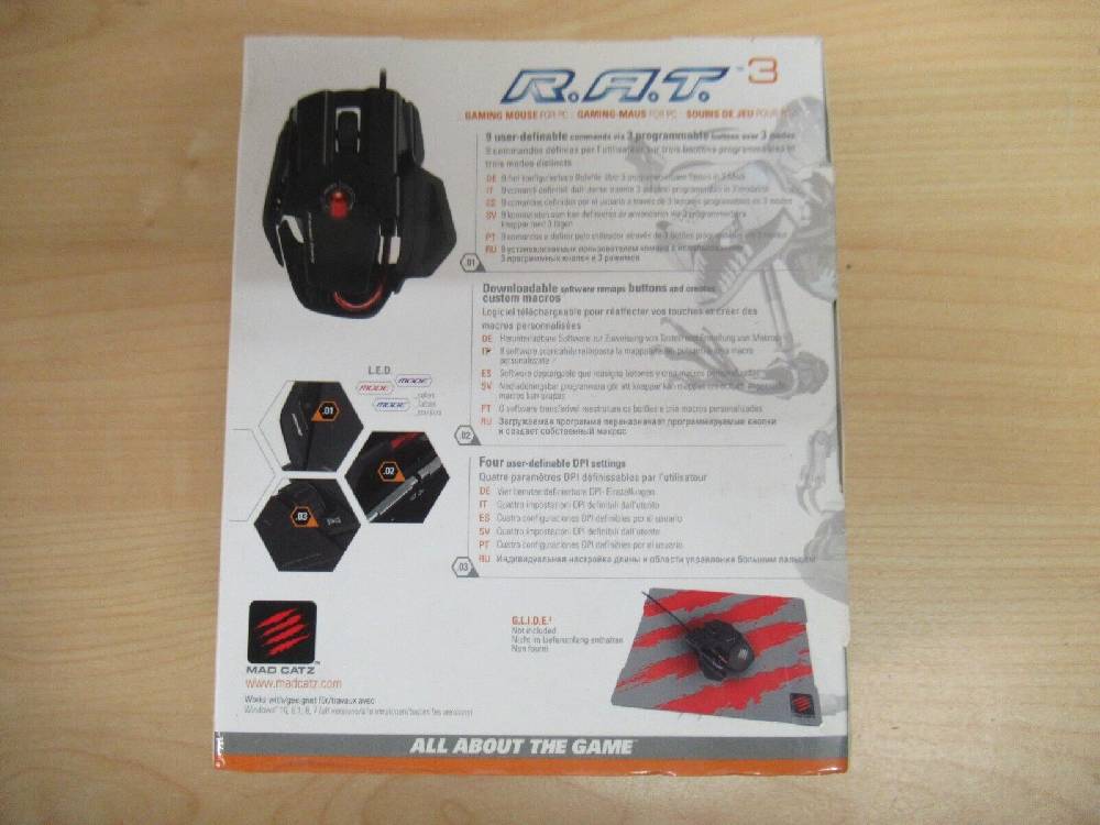 wolfsoft_gmbh Mad Catz R.A.T. 3 Gaming Maus RAT 3 Optischer Sensor 3500DPI matt schwarz Weihnachtsangebot