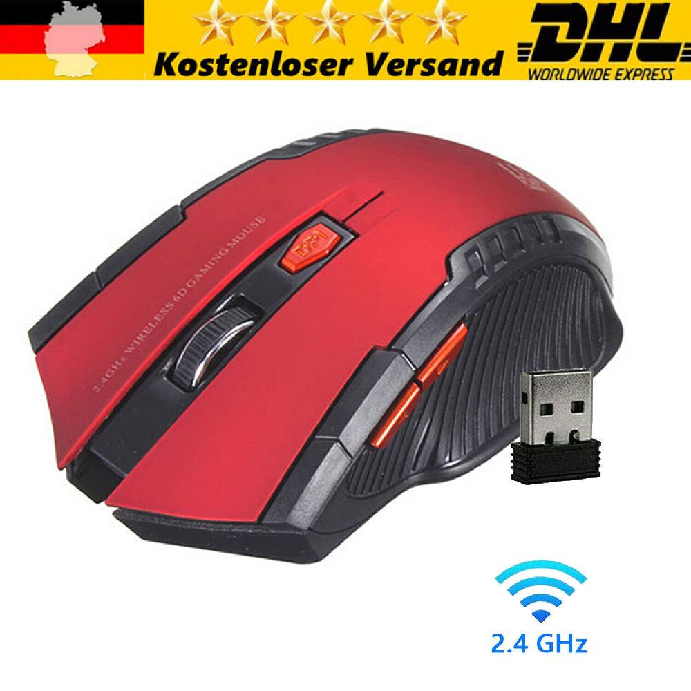 belucky-eu Maus Kabellos USB Wireless Mouse Computer Notebook Laptop Funkmaus PC