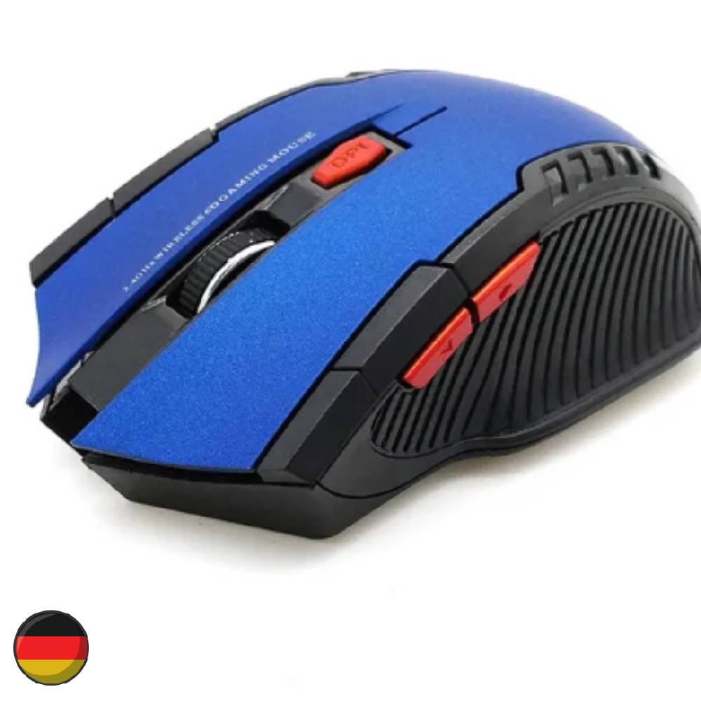 SMHPOT Computer Maus 6 Tasten PC kabellos USB Gaming Gamer LED RGB 1600dpi BLAU