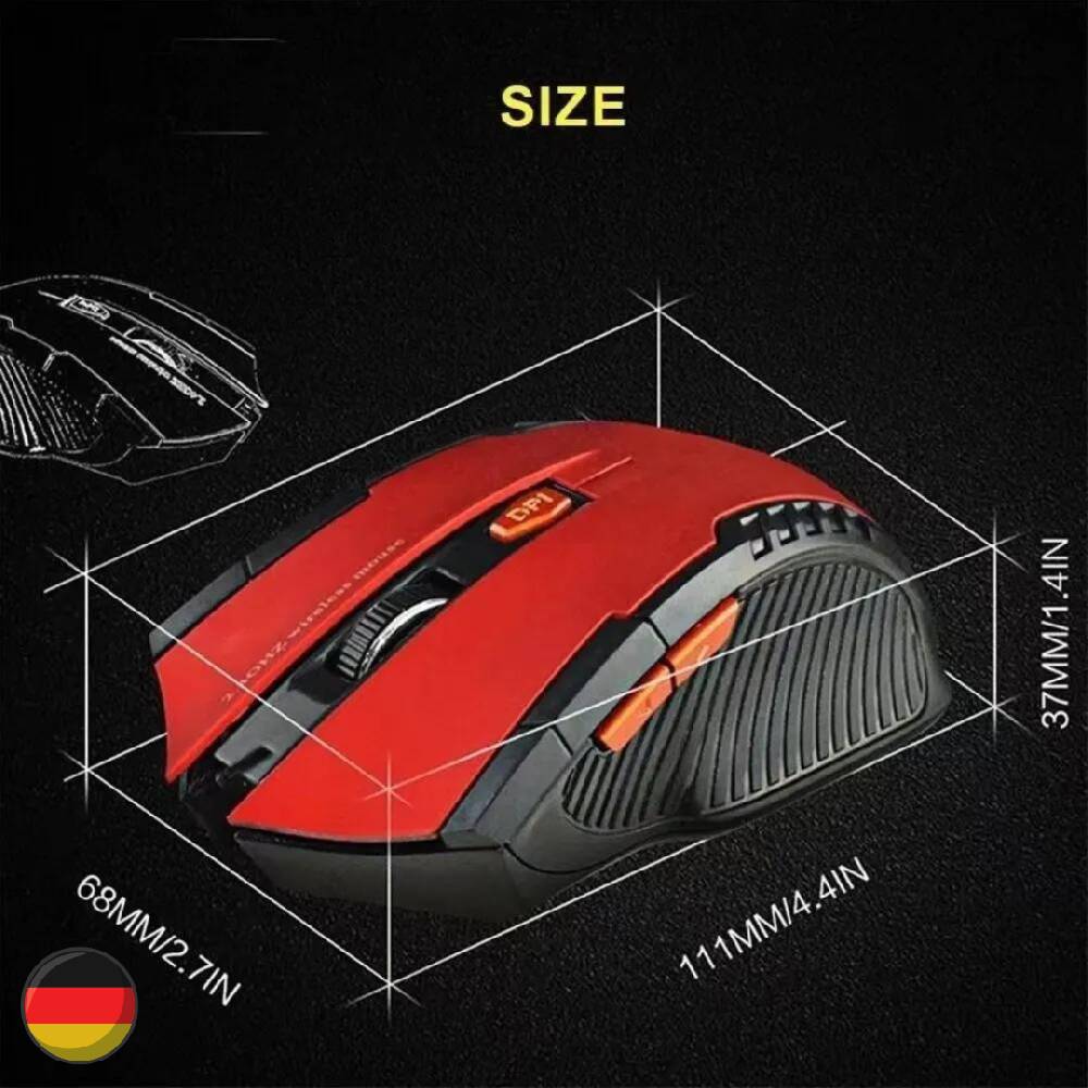SMHPOT Computer Maus 6 Tasten PC kabellos USB Gaming Gamer LED RGB 1600dpi BLAU Neueste Mode