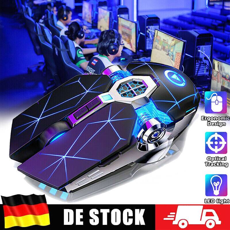 zeddmark Wireless Maus Gaming Maus USB Optisch 7-Tasten Beleuchtet Gamer für PC Laptop