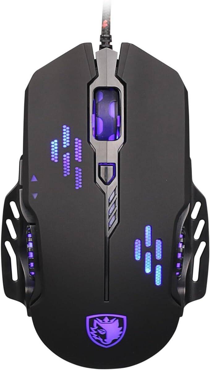 POS_ESHOP Sades Wired Gaming Maus mit LED Licht für Computer/Win/Mac/PC + gratis Mauspad