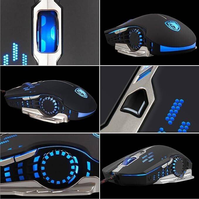 POS_ESHOP Sades Wired Gaming Maus mit LED Licht für Computer/Win/Mac/PC + gratis Mauspad VIP-Rabatte