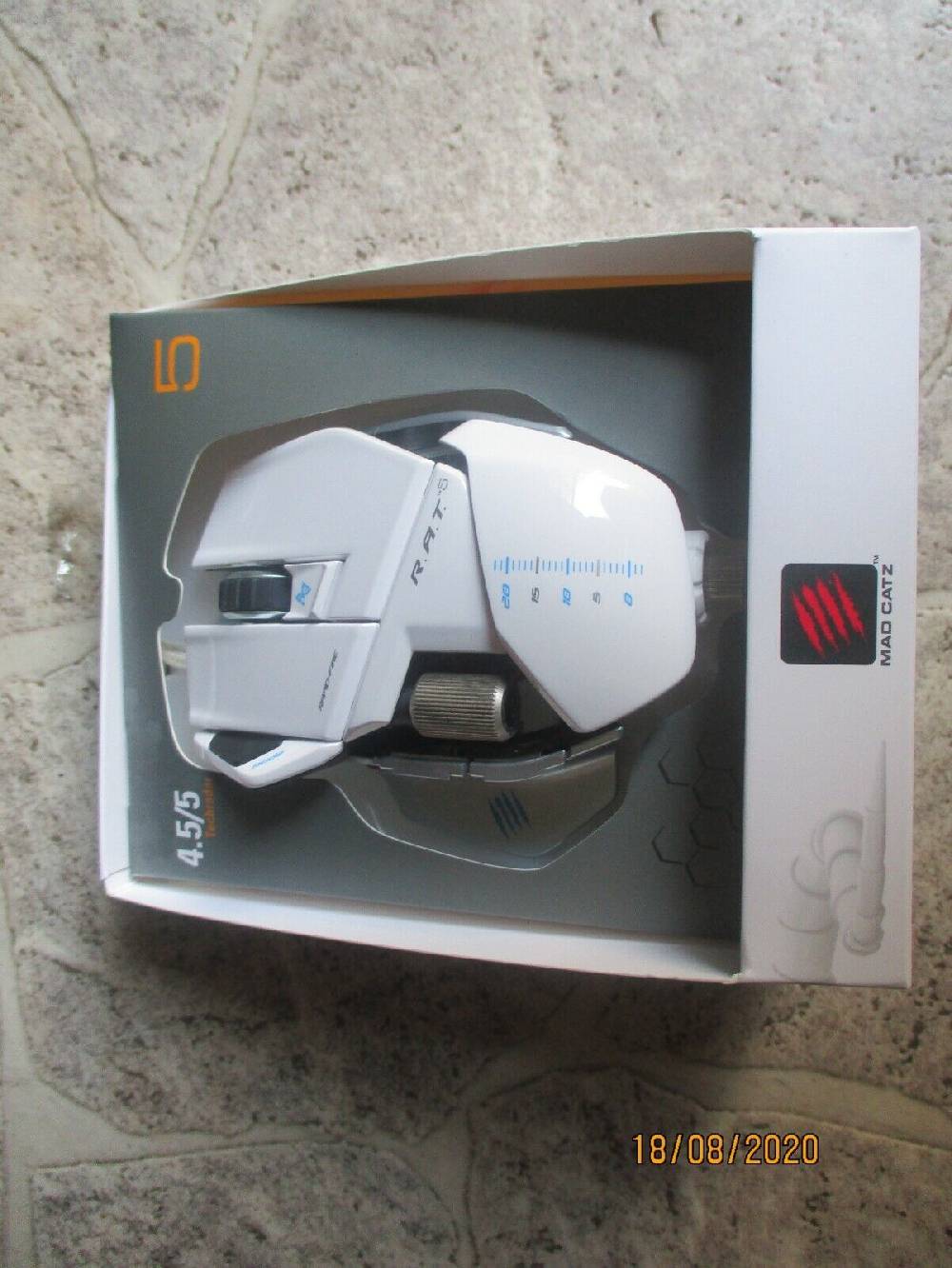 wolfsoft_gmbh Mad Catz R.A.T. 5 Gaming Maus RAT 5 5600 DPI Laser Sensor USB weiß PC MAC Bis zu 55% Rabatt