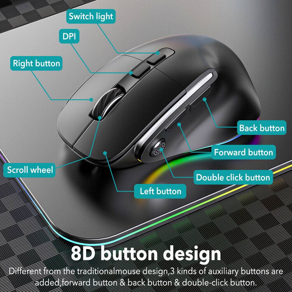 Tradedeseller_eu Computer Maus 6 Tasten PC Kabellose USB Gaming Gamer LED RGB 2400 DPI Tri-Mode Nur noch ein Tag übrig