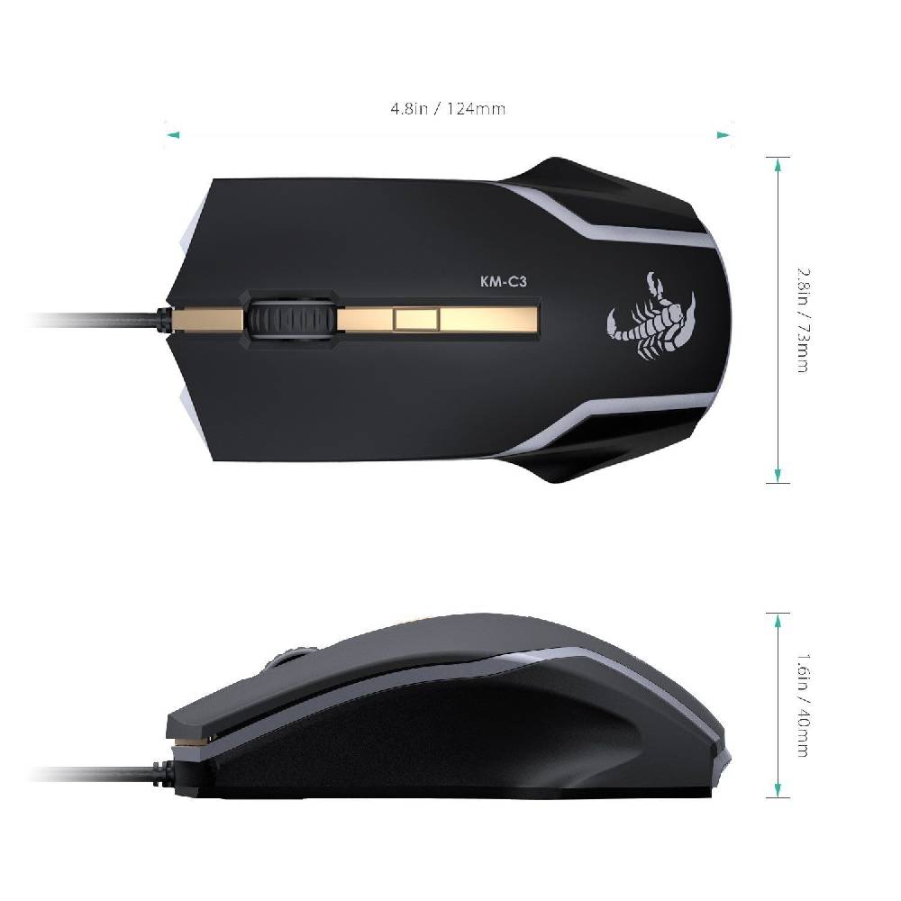 ogeled Gaming Maus Wired 2500 DPI mit LED Spiel Optisch Maus für Windows AUKEY C3 2025