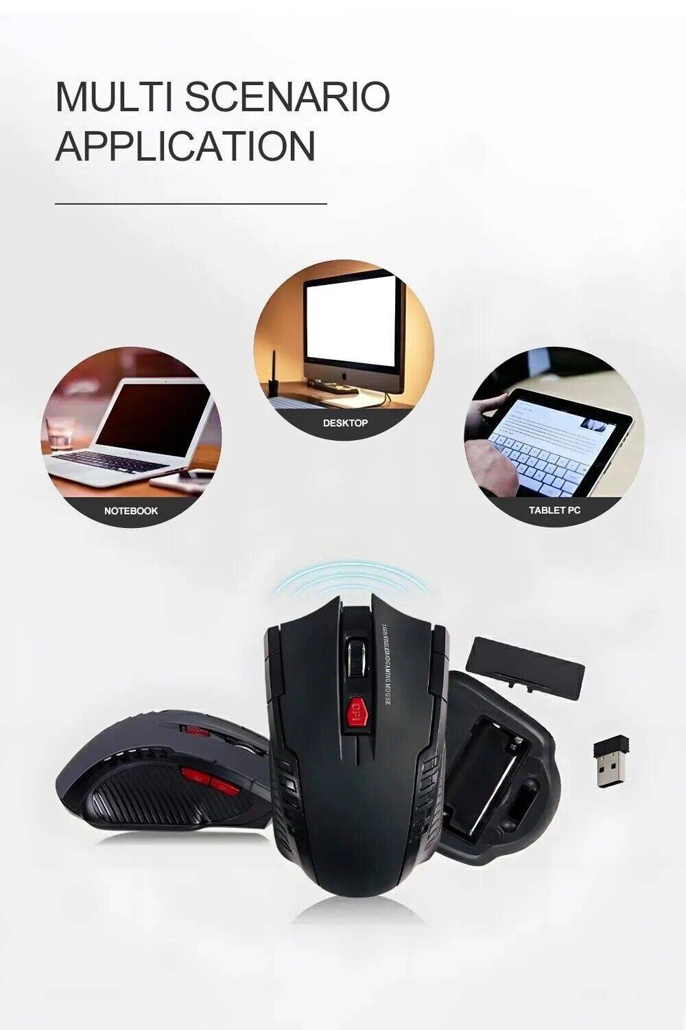 MNT-Shop Funk maus gaming kabellos USB für Pc, Laptop, Computer Wireless Mouse USB Limitierter Zeitrabatt
