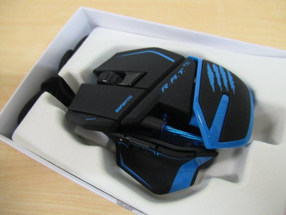 wolfsoft_gmbh Mad Catz R.A.T. TE RAT TE 8200 DPI Optical Sensor Gaming Maus schwarzblau PC MAC Fabrik Onlineshop