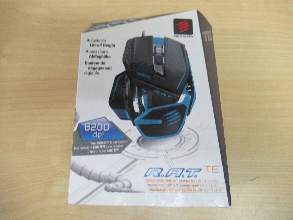 wolfsoft_gmbh Mad Catz R.A.T. TE RAT TE 8200 DPI Optical Sensor Gaming Maus schwarzblau PC MAC Fabrik Onlineshop