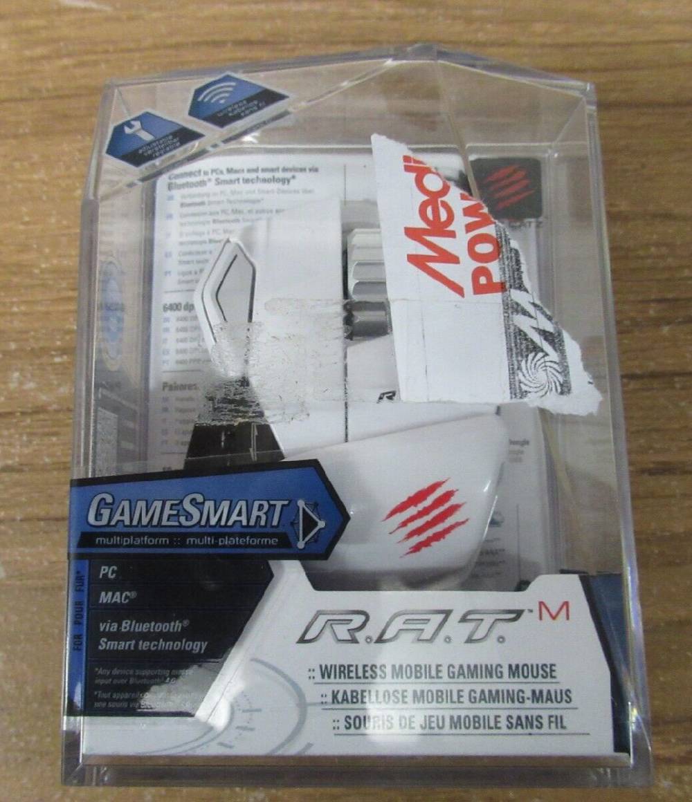 wolfsoft_gmbh Mad Catz RAT R.A.T. M 6400DPI Wireless Mobile Gaming Maus GameSmart PC MAC weiss