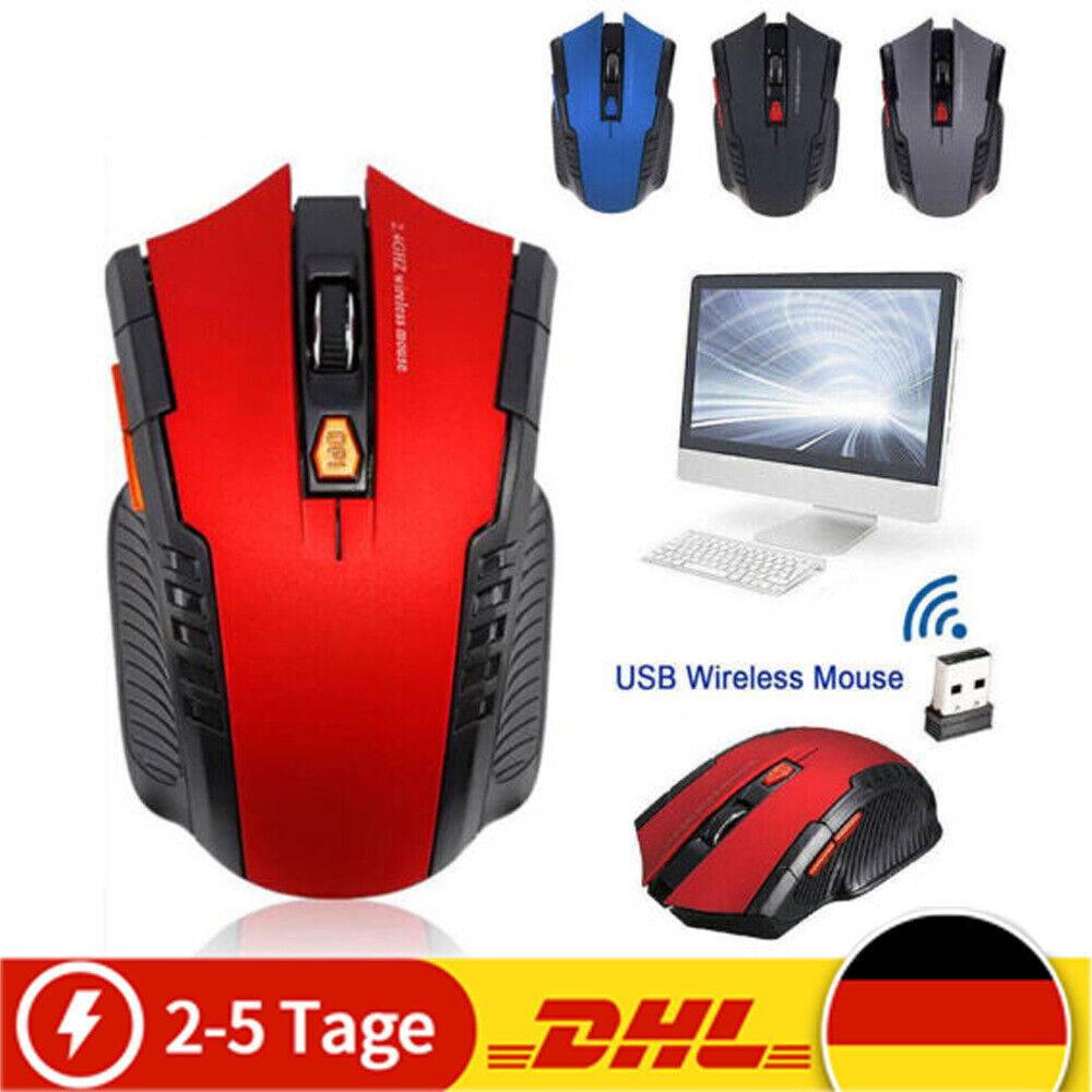 Hopesunn-EU PC Maus Kabellos USB Wireless Mouse Computer Notebook Laptop Funk 2.4Ghz neu