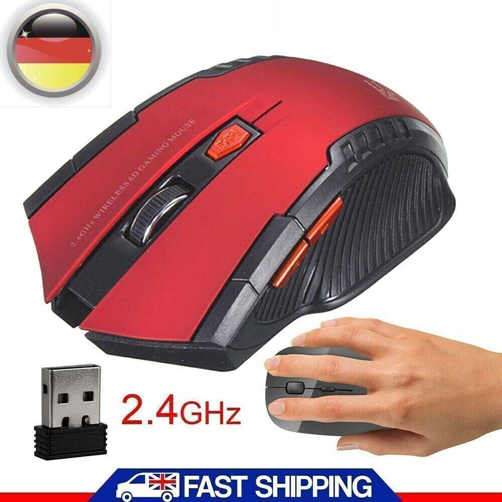 cooki-mall Mini PC Maus Kabellos USB Wireless Mouse Gaming Computer Notebook Laptop Funk DE